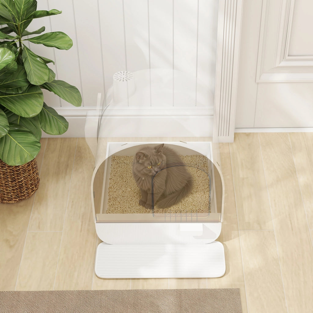 Casetta per Gatti con Cassetta Estraibile ¨C Minimal ¨C 43x44x47 cm Bianco