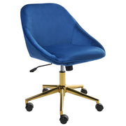 Sedia da ufficio in velluto blu marino Arredamento da ufficio elegante