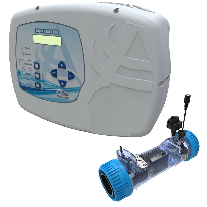 Sterilizzatore Aqua Salt Evo Con Sensore Di Flusso, Regolatore Ph, Lettura Cloro Tramite Cella Aj E Cella Elettrolitica Per Piscine Fino A 200 M³ Volume piscina: Fino a 50 m³