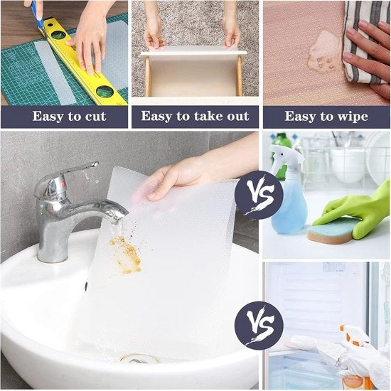 Pannelli di protezione per pavimento, Lame di copertura per armadi a muro della cucina, Tappeti antiscivolo EVA, Tappeti impermeabili lavabili per frigorifero, Protezione per mobili, Copertura in plastica (punto trasparente)