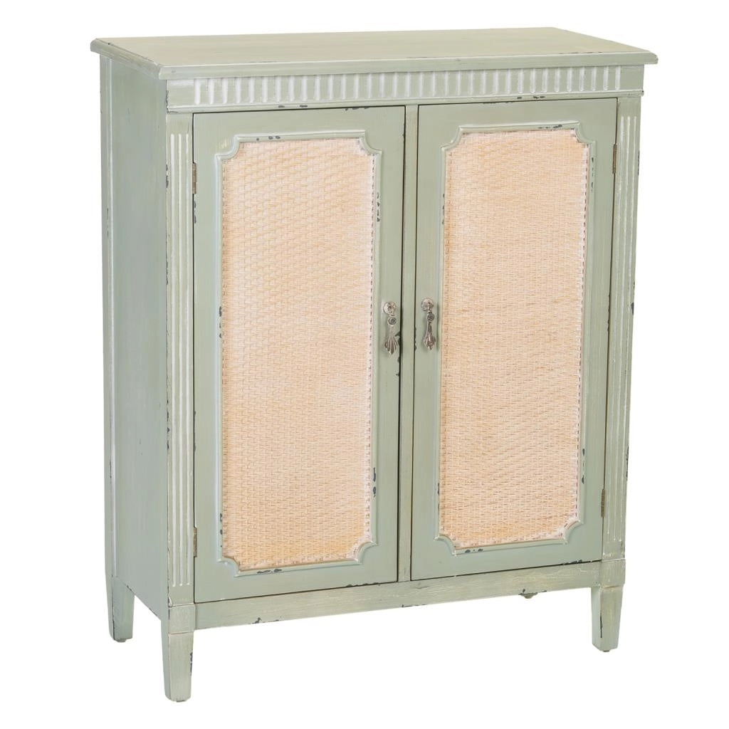 Mobile da ingresso in legno con verde 78x36x95h