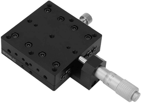 Linea rettilinea - Lega di alluminio leggera - Regolazione manuale di precisione - Posizionamento preciso - Prestazioni stabili - Dimensioni 60 × 60 mm - Guida lineare