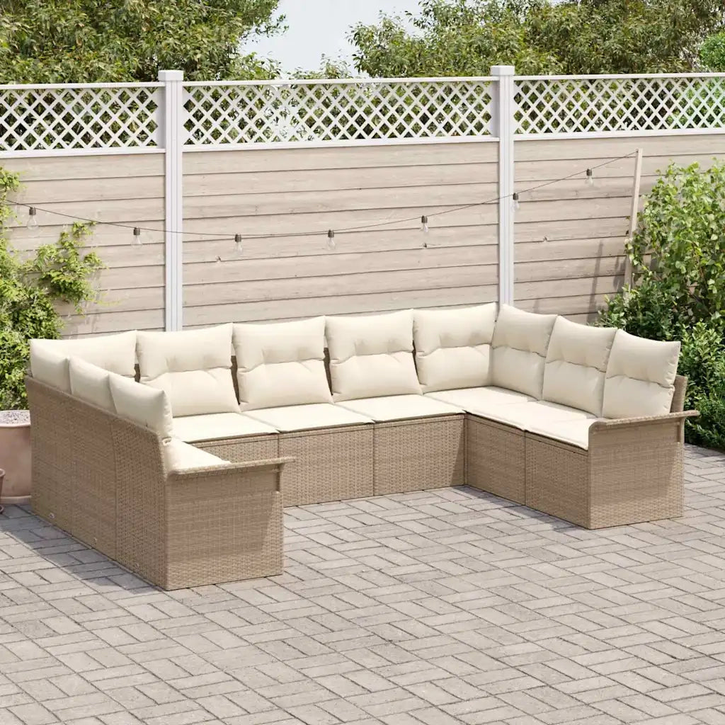Set Divano da Giardino con cuscino Beige polyrattan 3345521