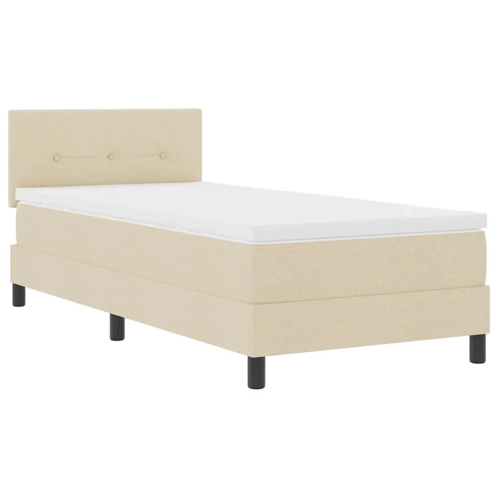 Letto a molle con materasso Crema 80 x 200 cm Tessuto 3338648