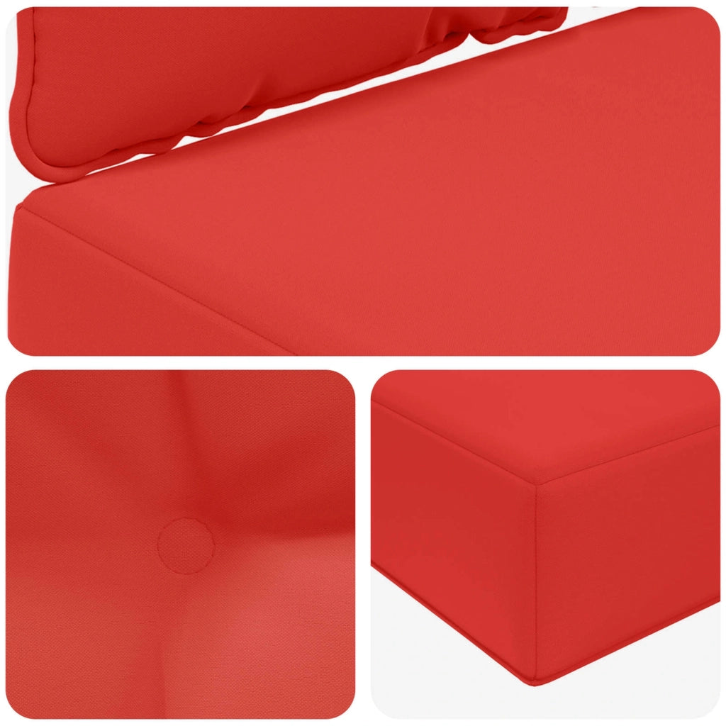Cuscino per divano da esterno 3 pcs Rosso Poliestere 900920