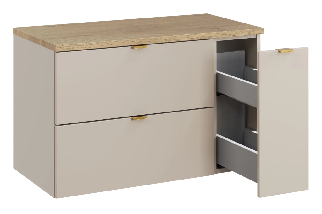 Set mobili bagno 80 cm con piano e mobile cargo Dalia Cashmere 80 cm