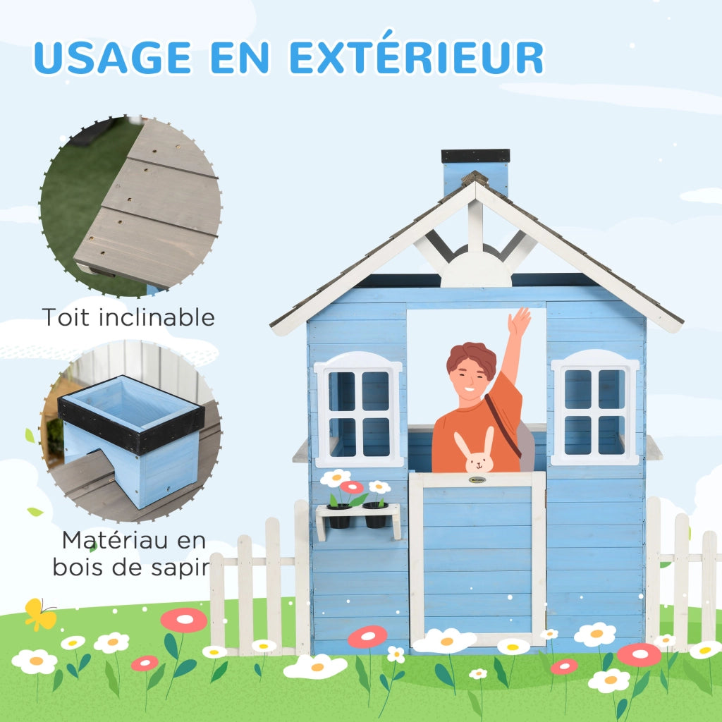 Casetta da giardino per bambini ¨C Minimal ¨C 151x112.5x142 cm blu