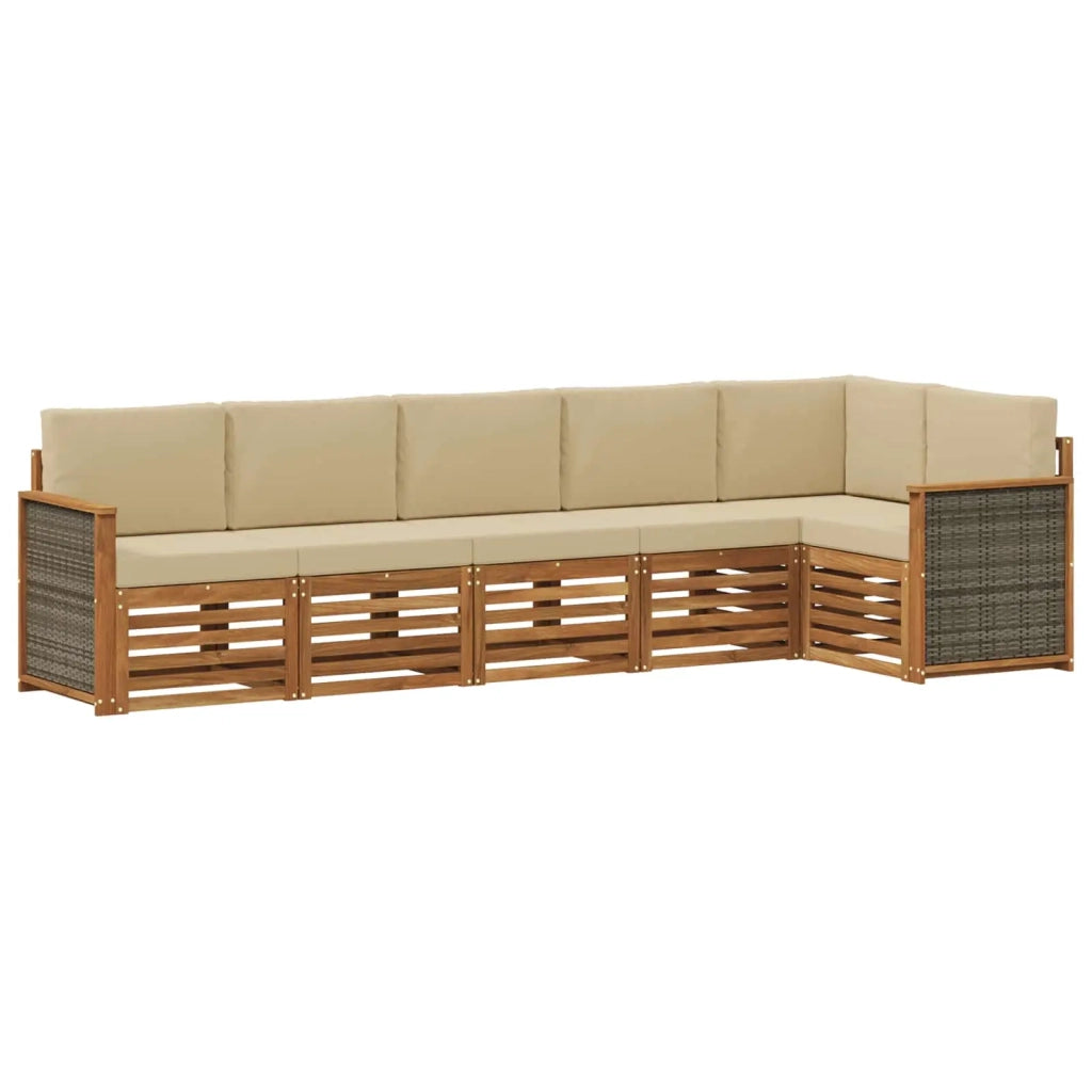 Set divano sezionale con cuscino 5 pcs Naturale 3384409
