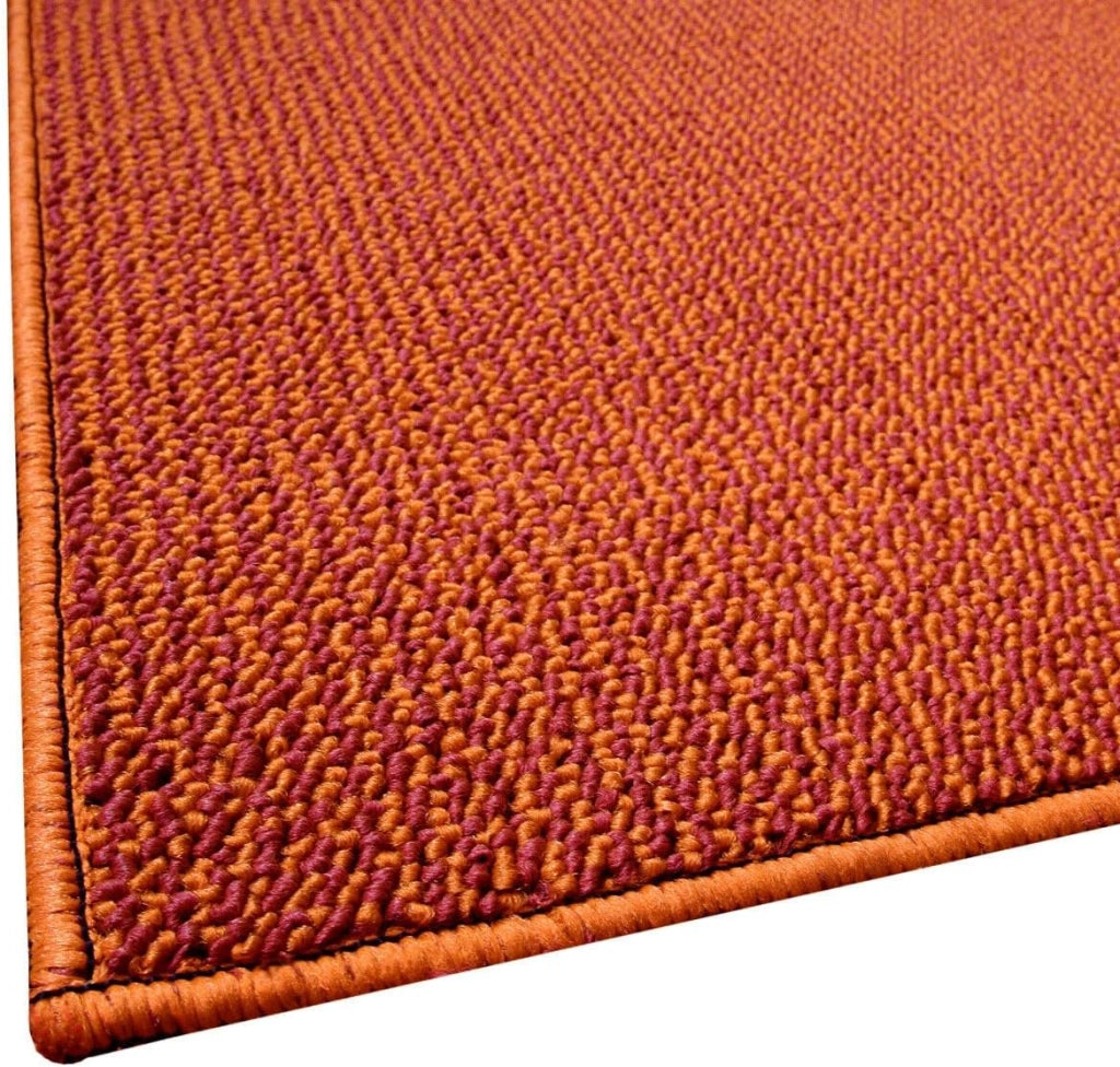 Tappeto Cucina 57x300 cm Tessitura Piatta Antiscivolo Multiuso Corsia Corridoio Made In Italy Arancione