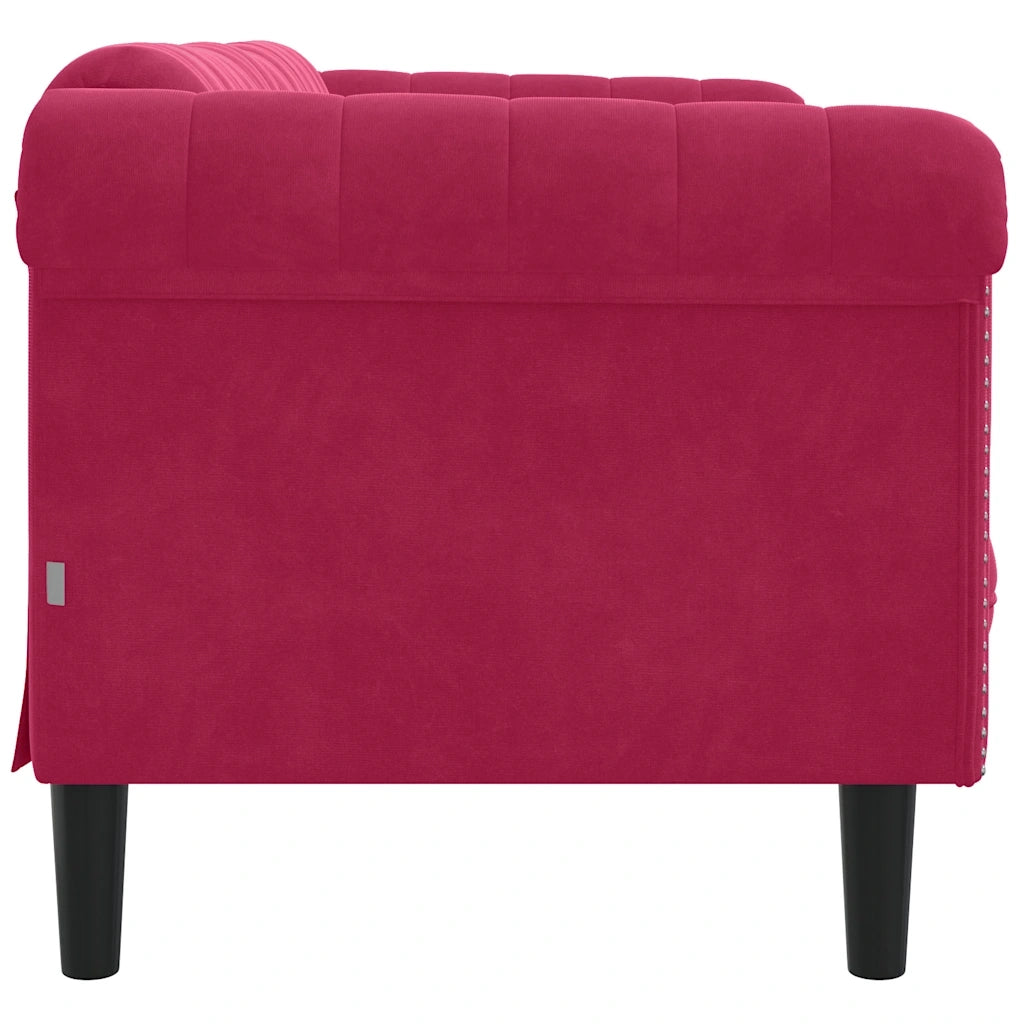 Divano a 2 Posti-Sofa 2 Posti Rosso Vino in Velluto
