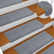 Tappetini per scale autoadesivi 30 pz 65x21x4 cm Grigio chiaro bordo rettangolare 3365694