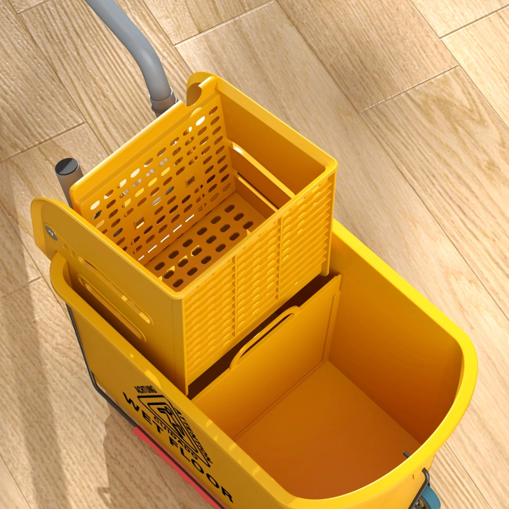 Secchio Lavapavimenti Professionale 20L con Mocio e Strizzatore Giallo