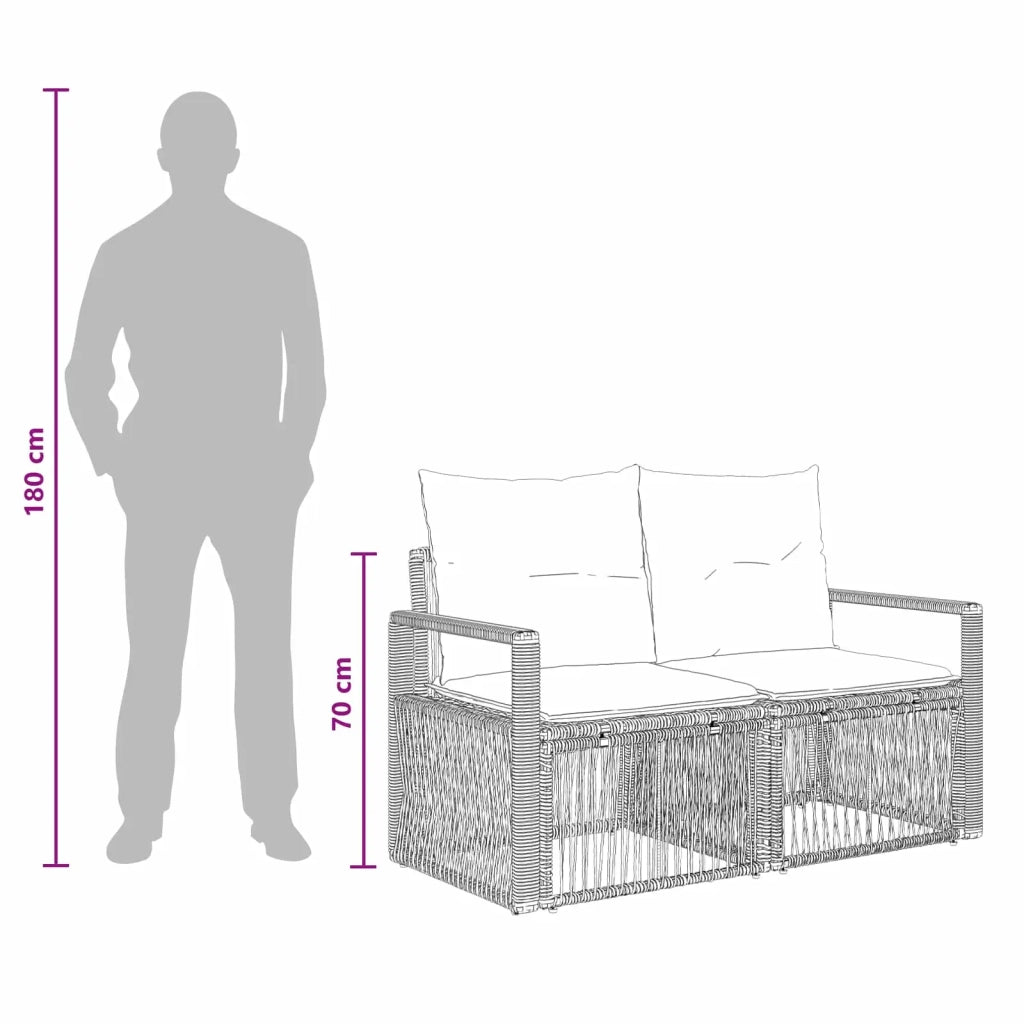 Set Divano da Giardino 4 pz Beige polyrattan 3435636