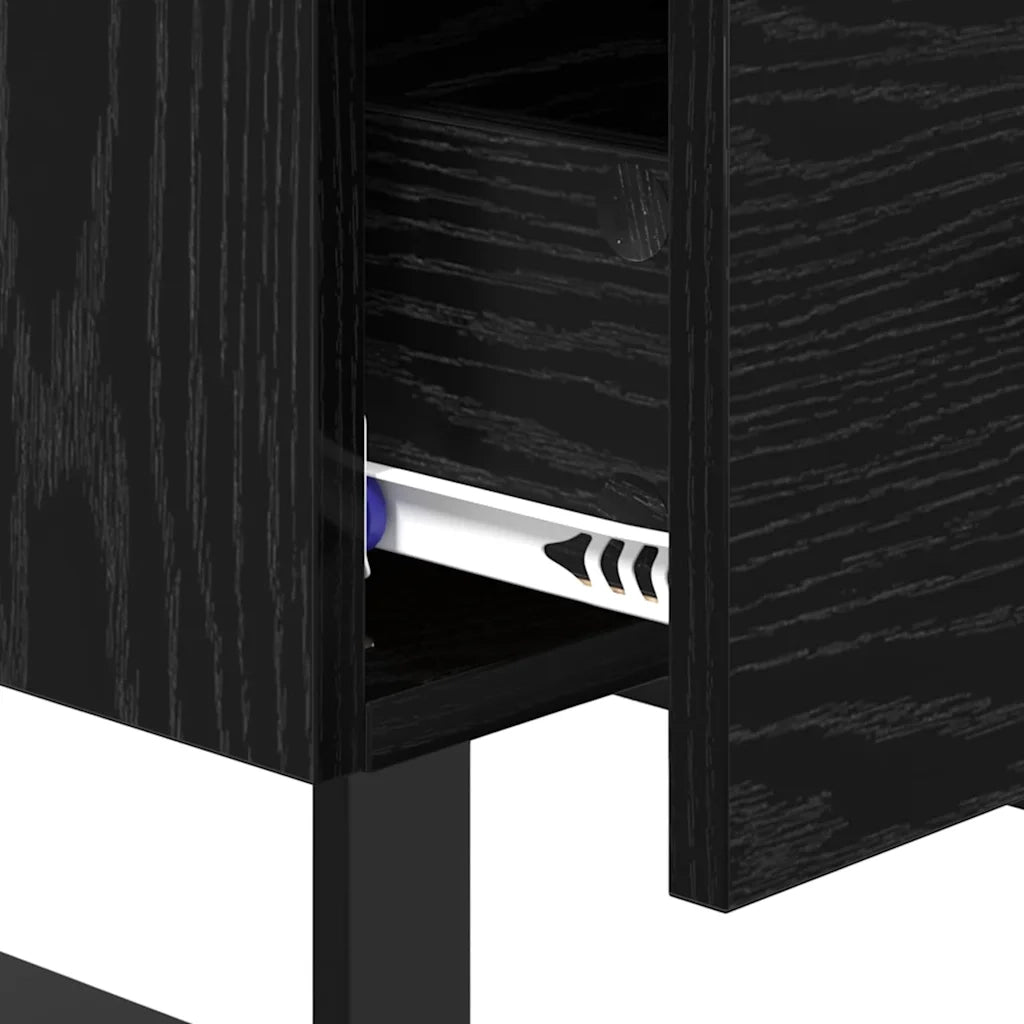 Set di 2 Comodini | Armadio da Notte | Mobiletto da notte Rovere Nero 40 x 35 x 47,5 cm