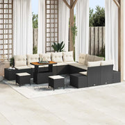 Set Divano da Giardino con cuscino 13 pcs Nero polyrattan 3362845
