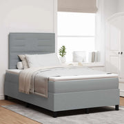 Letto a molle con materasso Grigio chiaro 120 x 190 cm Tessuto