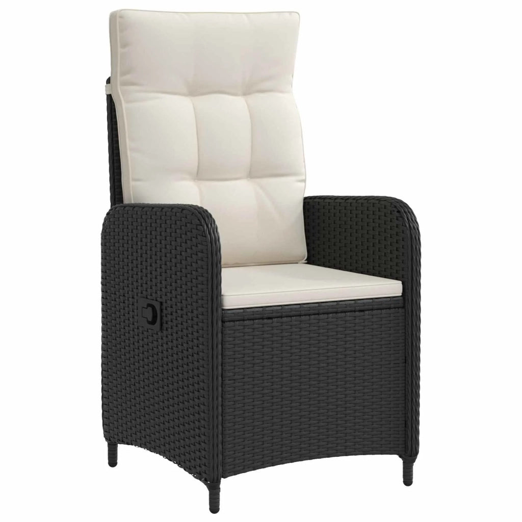 Set da pranzo per esterni 7 pz Nero e Bianco Crema polyrattan 3422301
