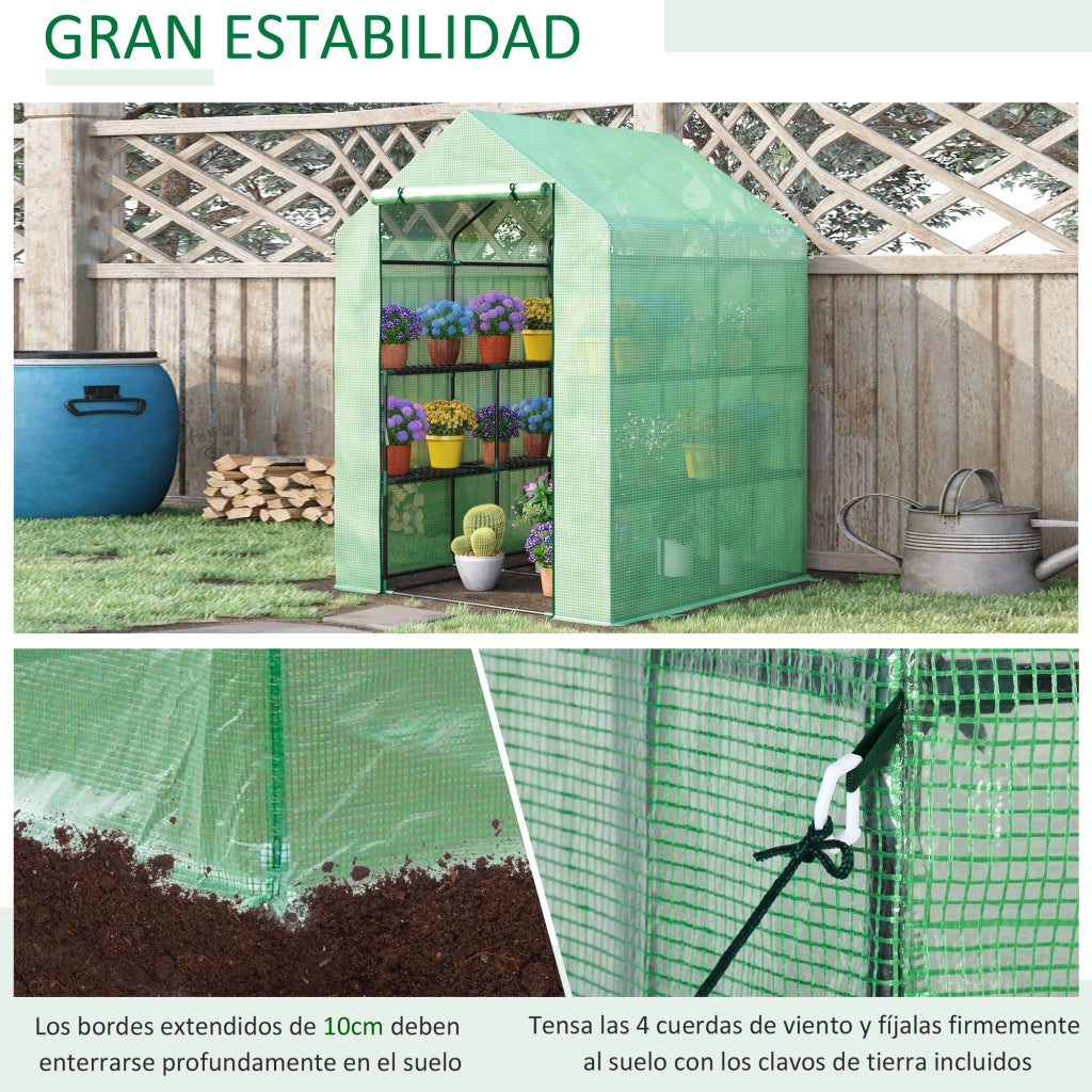 Serra da Giardino 2 Livelli 4 Ripiani ¨C Minimal ¨C Verde 143x138x190 cm