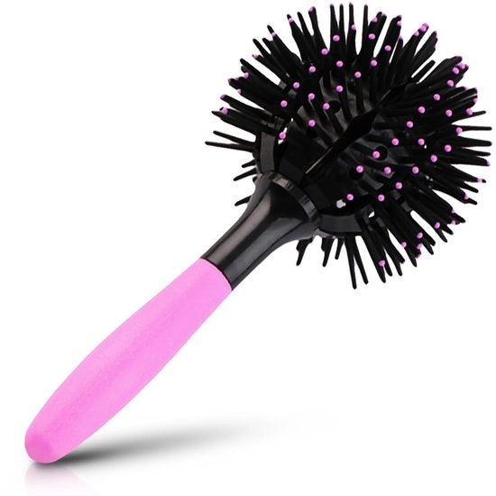Borsetto per Capelli Ronde con Stile 360° - Multifunzionale - Resistente al Calore fino a 140°C - Adatto per Capelli Bagnati/Secchi - Diametro 10,5cm - Materiale ABS Leggero - Borsetto a Spazzola per Capelli Rocciosi