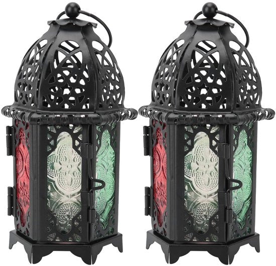 Set di 2 Lampade a Sospensione con Design Vintage - Materiale Duraturo - Utilizzabile Interno/Esterno