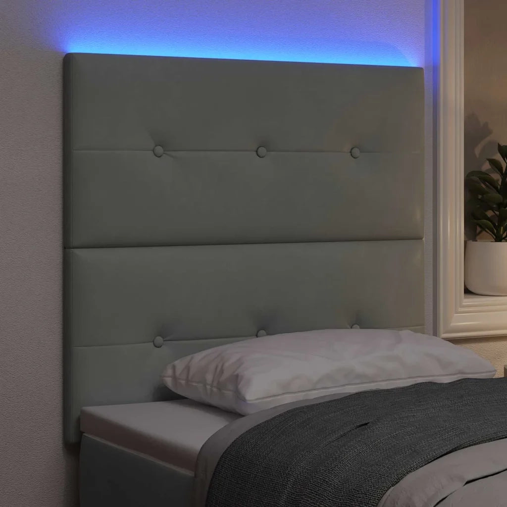 Testiera LED con strisce LED Grigio chiaro 90 cm Velluto 3338404