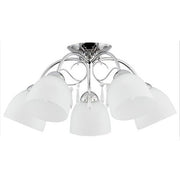 Plafoniera classica NATA con cristalli 5 luci E27 cromo