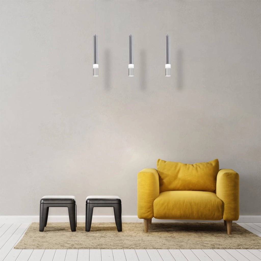 Lampada a sospensione Milagro ICE LED 15W cromo 3 luci