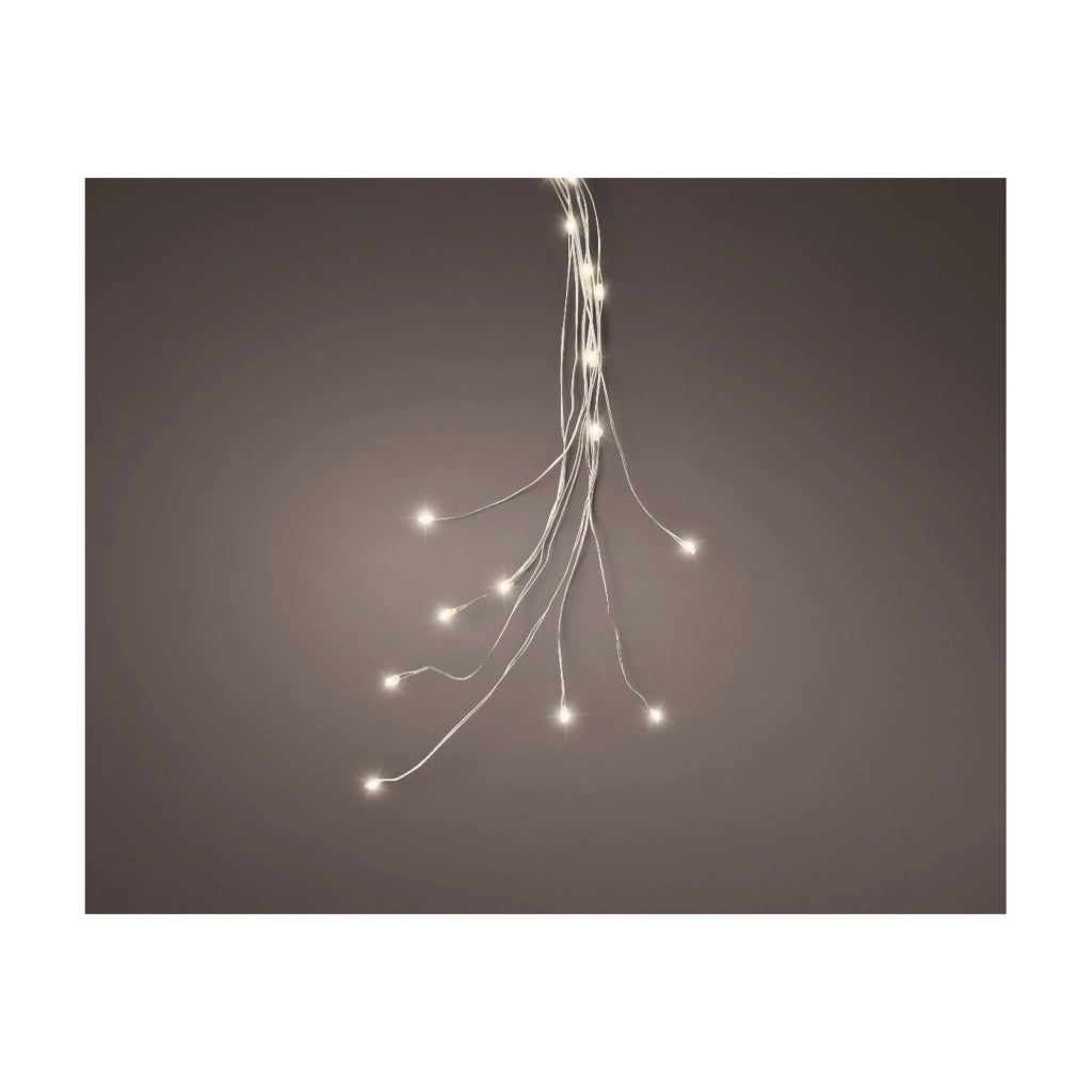 Micro Led luce fissa argento/bianco caldo 80cm 60L a batteria