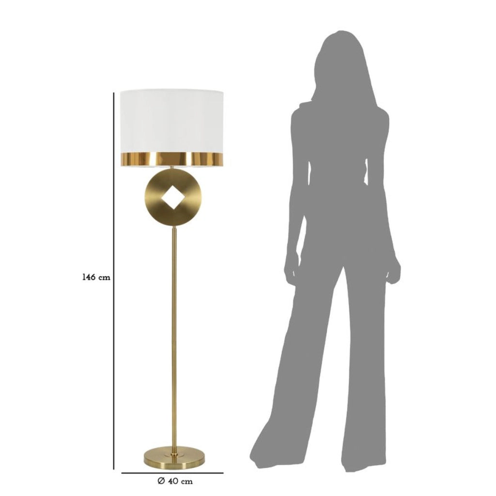 Lampada da Terra VKH195, Bianco, Metallo, 40x40x151 cm