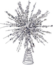 Topper per albero di Natale con illuminazione in argento