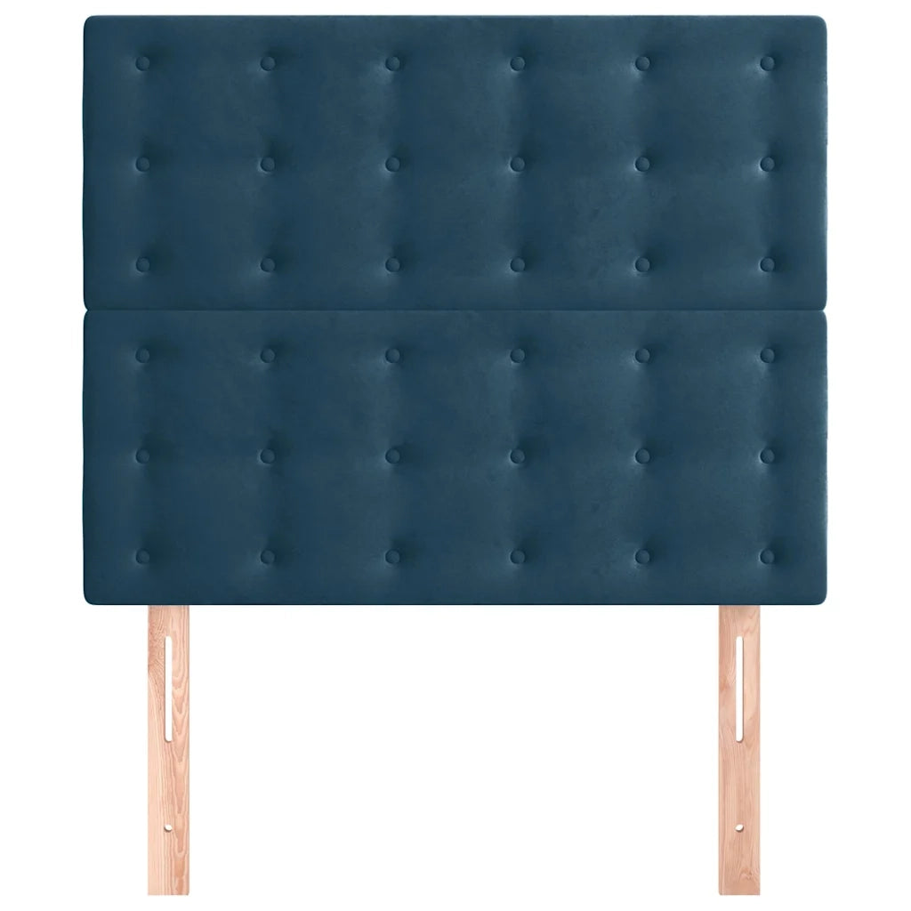 Testiera | Testata Blu Scuro 90x5x118/128 cm Velluto