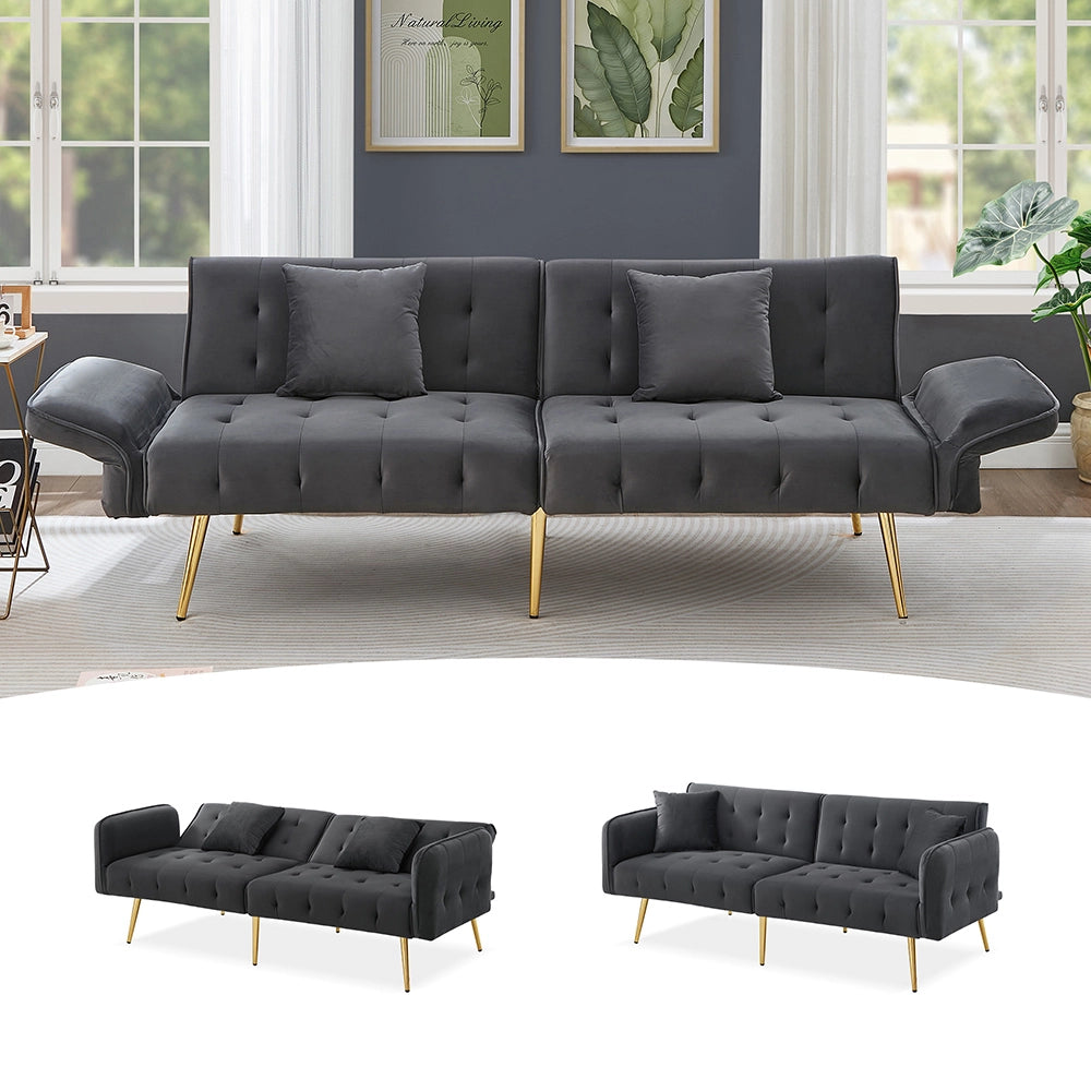 Divano letto 2 posti - Xylo - Regolabile in velluto 180x190 cm