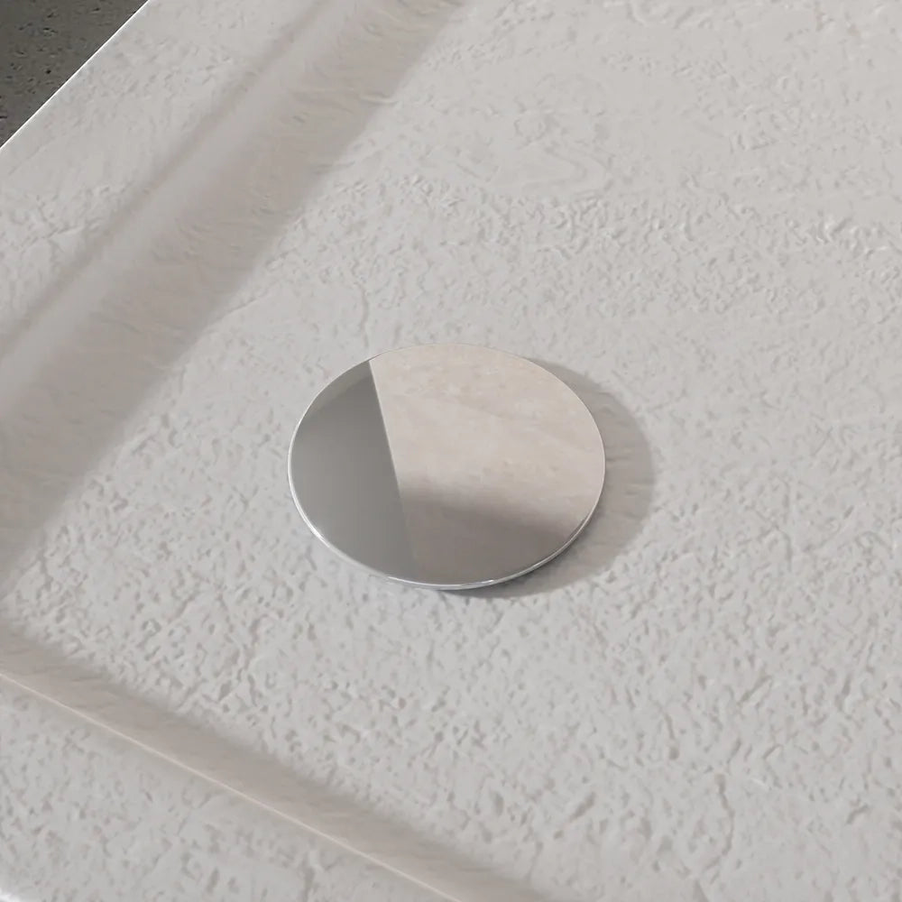 Piatto doccia 80x90 effetto pietra bianco in acrilico altezza slim | Petra