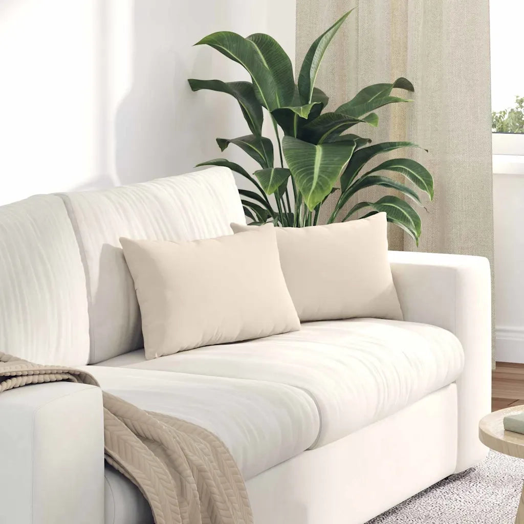 Cuscini da Divano 2 pcs Beige 50 x 30 cm Tessuto 42013644
