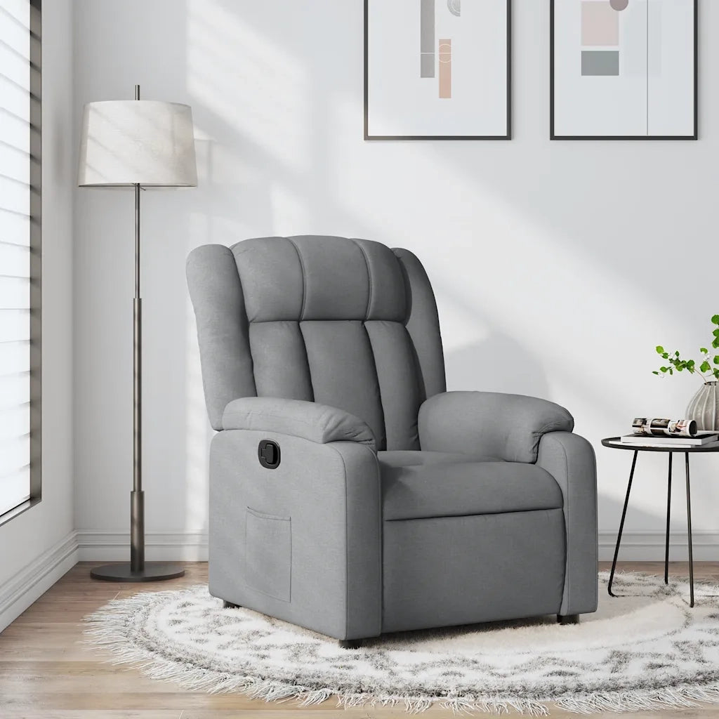 Poltrona reclinabile in tessuto grigio chiaro 3205772