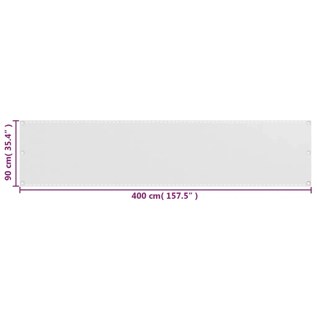 Paravento da Balcone HDPE 90x400 cm Bianco 42322