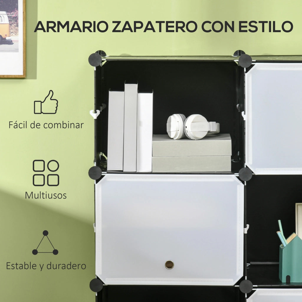 Armadio modulare con cassetti ¨C Minimal ¨C 125x32x125 cm nero e bianco
