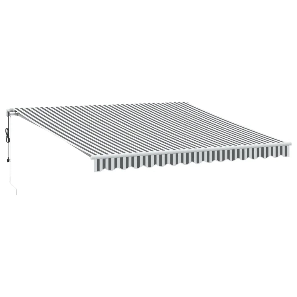 Tenda Sole Retrattile Automatica 400x350 cm Antracite e Bianco 3215794