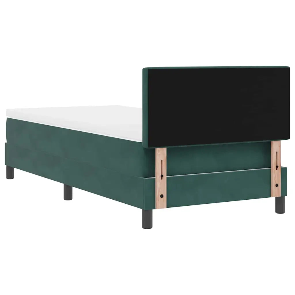 Letto a Sorgente LED con led Verde Scuro 100 x 200 cm Velluto 3342569