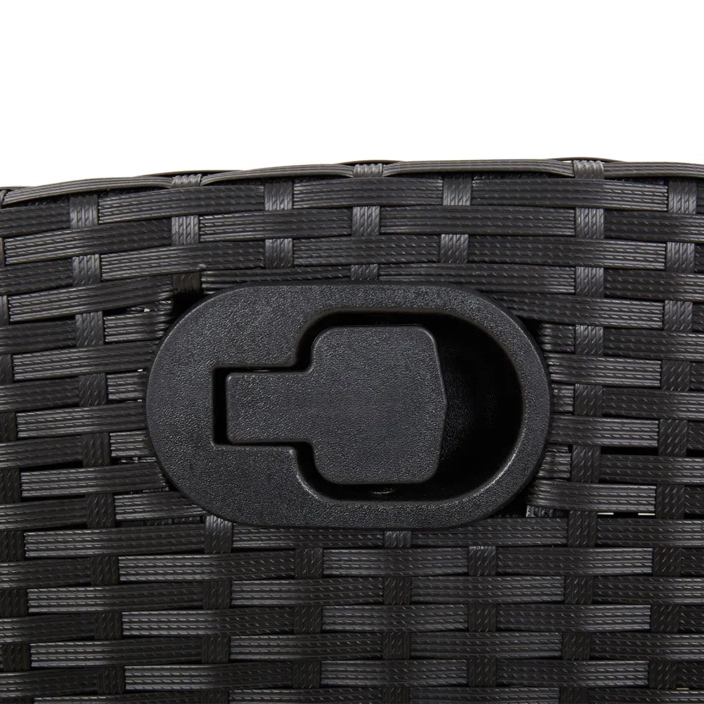 Set da Pranzo da Giardino 9 pz con Cuscini Nero in Polyrattan 3212328