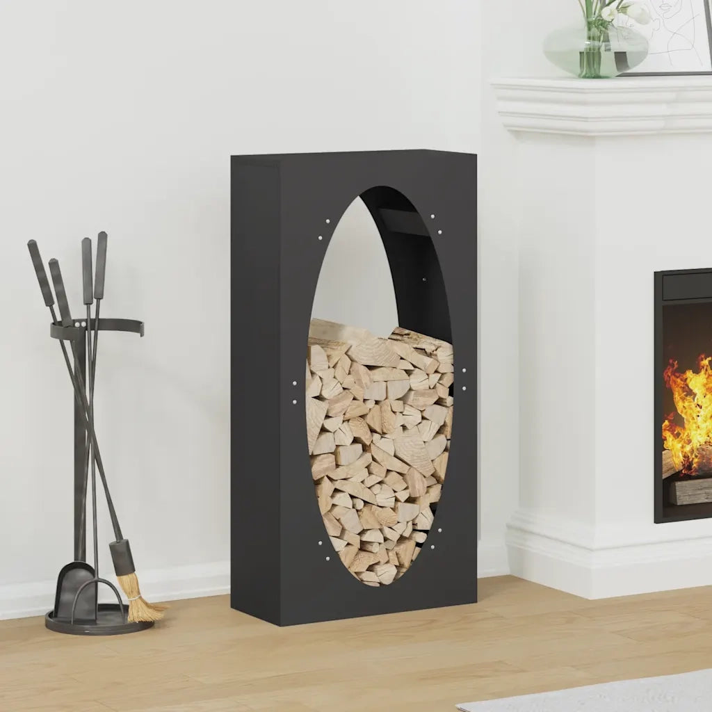 Rastrelliera per Legna da Ardere Nera 50x23x100 cm CFW5721541