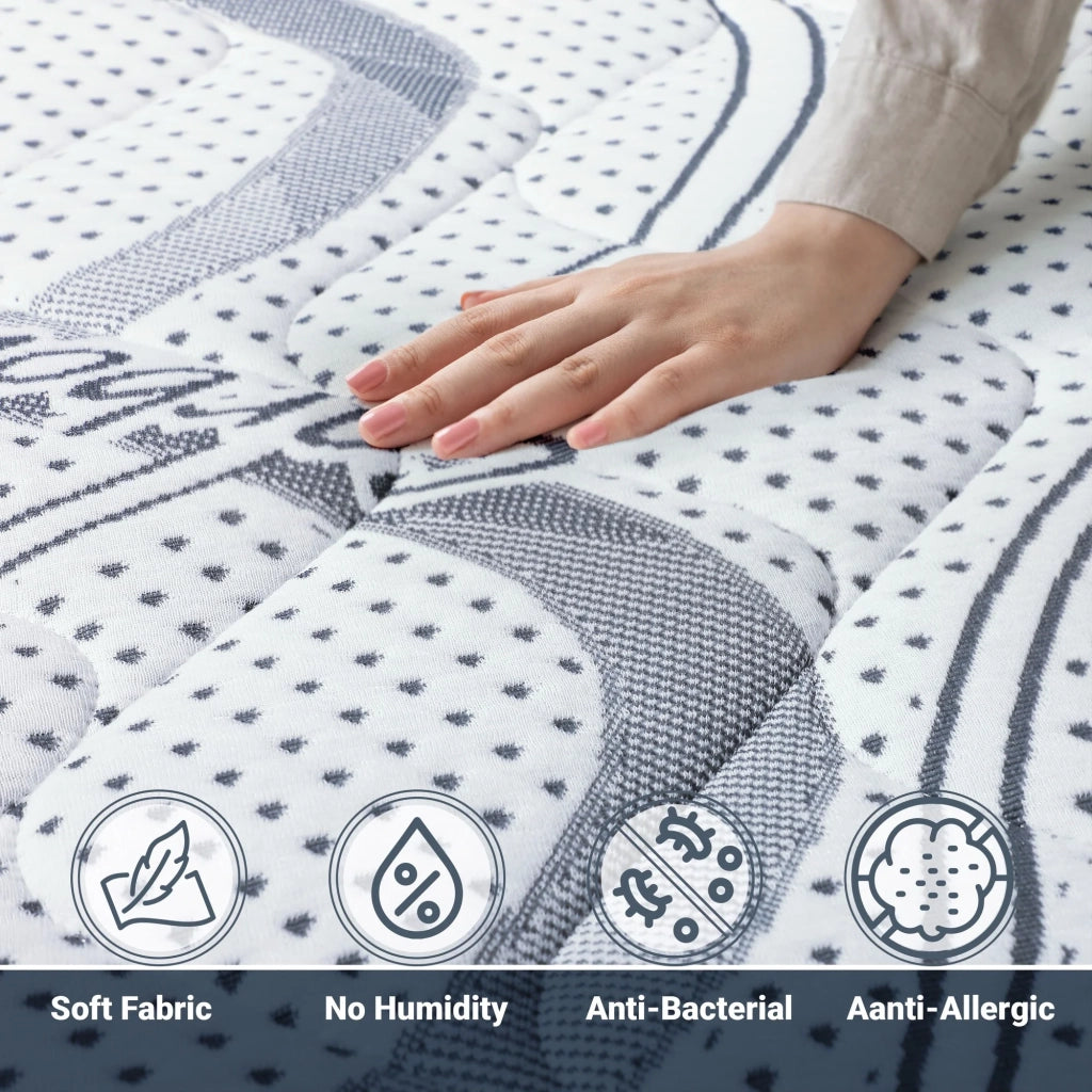 Materasso in Memory Foam Singolo 95x185 Altezza 22 cm | Rigidità media/alta | Tessuto Anallergico e Traspirante | Proprieta' Ortopediche Automodellanti | Prodotto in Italia