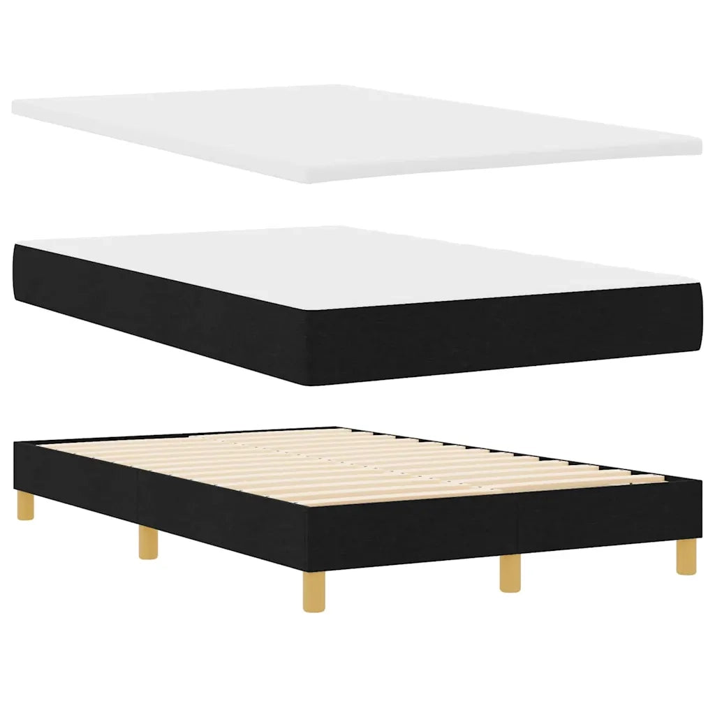 Letto a Sorgente LED con materasso Nero 120 x 200 cm Tessuto
