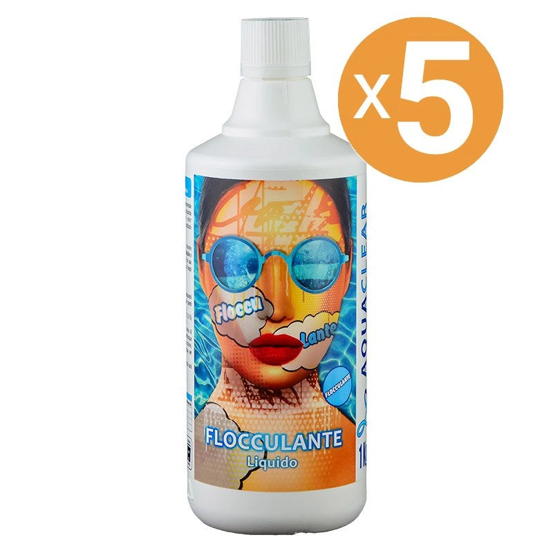 Flocculante liquido effetto schiarente per piscina AQUACLEAR Quantità confezione: 5 confezioni