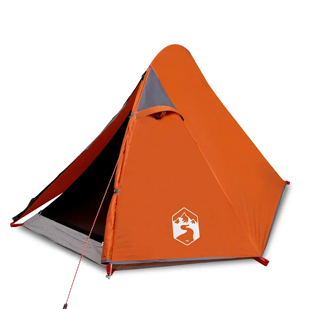 Tenda da Campeggio a Cupola 2 Persone Grigio e Arancione 94321