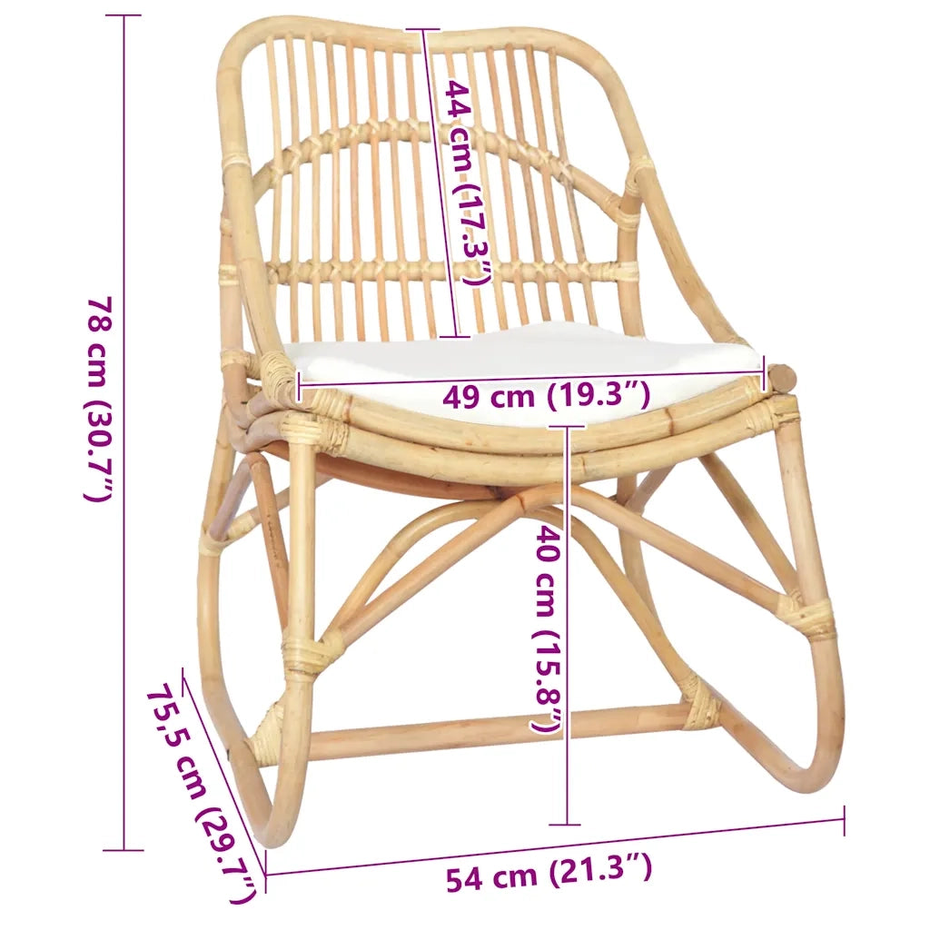 Poltrona | Sedia in Rattan e Lino