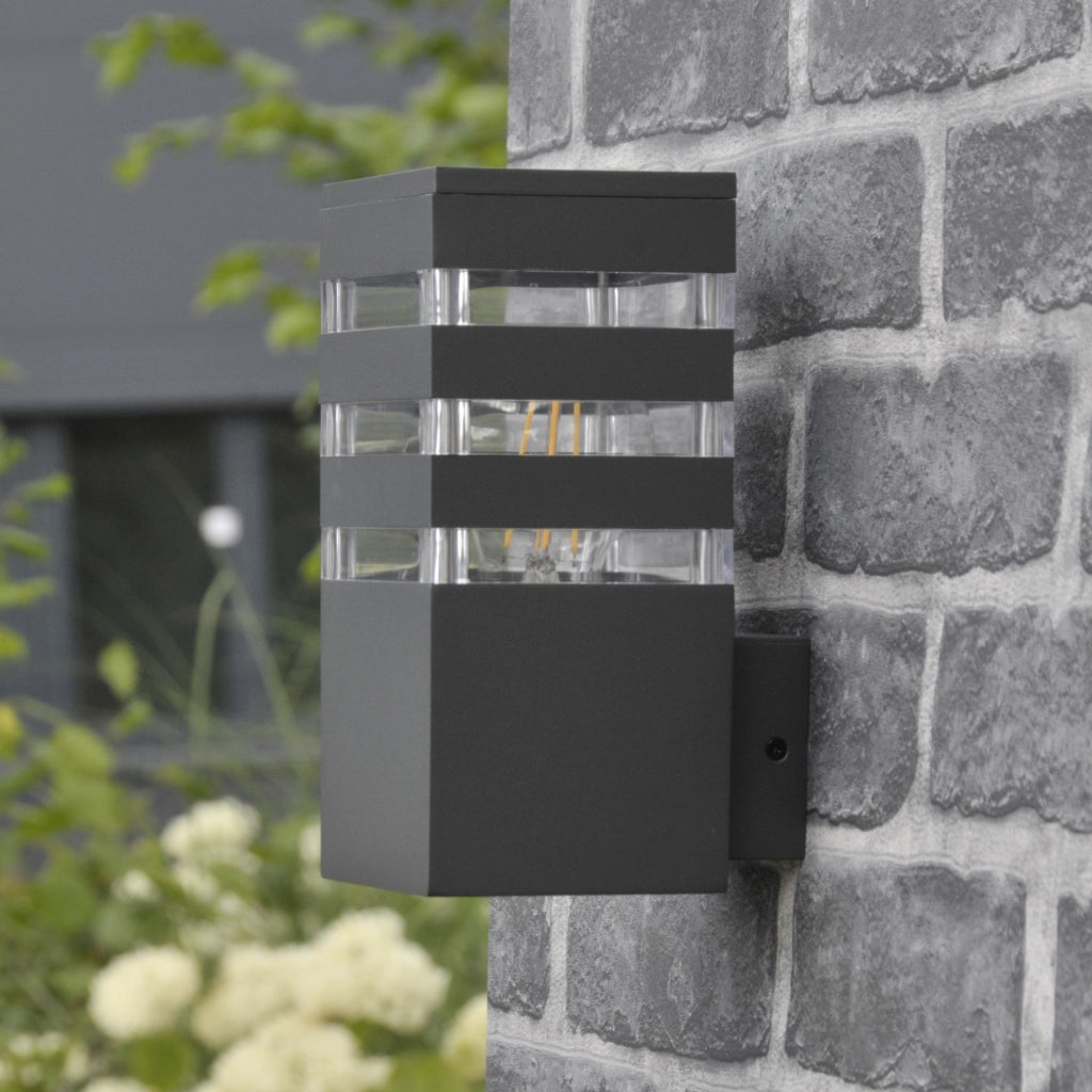 Applique esterna grafite 1xE27 IP44 Teksas Polux alluminio