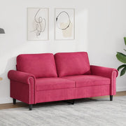 Divano a 2 Posti-Sofa 2 Posti Rosso Vino 140 cm in Velluto 927668