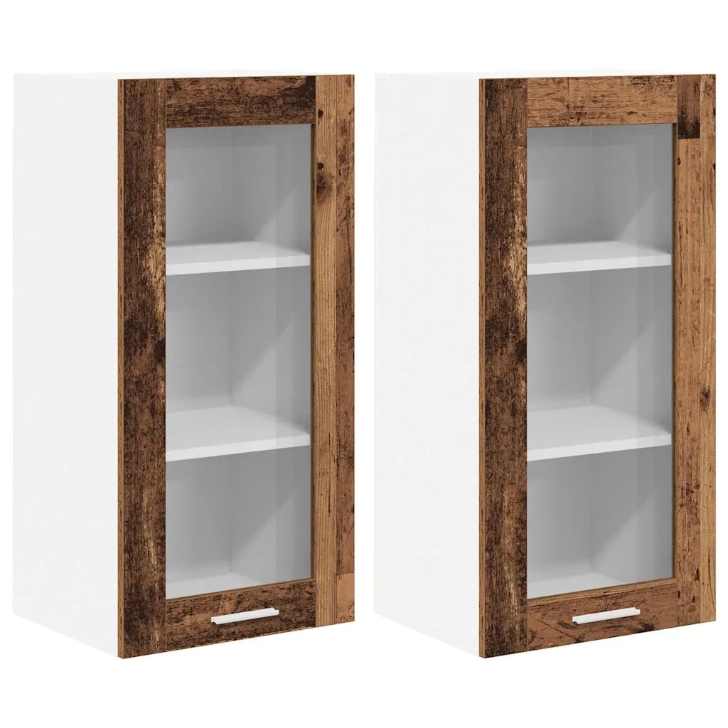 Armadio pensile con porta 2 pcs Legno vecchio 40 x 31 x 80 cm 884311