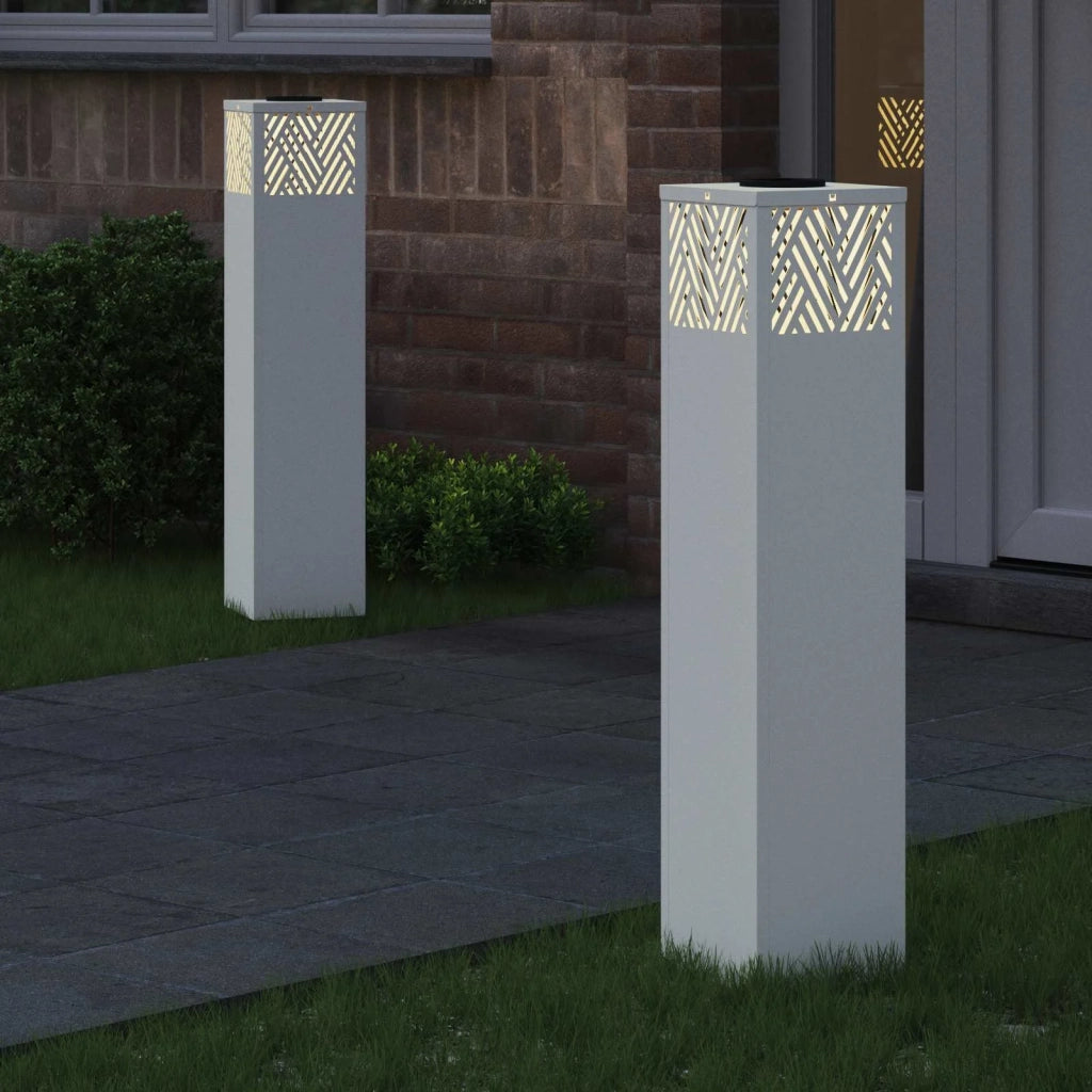Faro LED solare per sentieri 2 pcs Bianco 879731